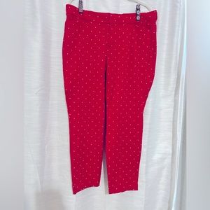Old Navy pixie pants Red polka dot size 16Reg